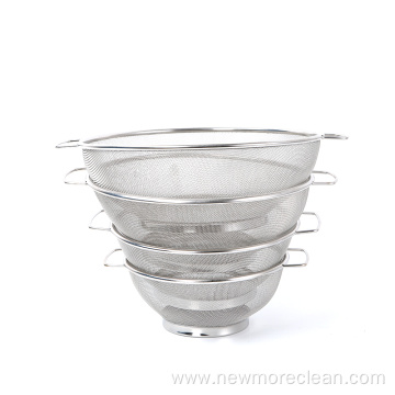 Stainless Steel Colander With Handle Food Strainer Basket